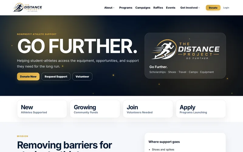 The The Distance Project website
